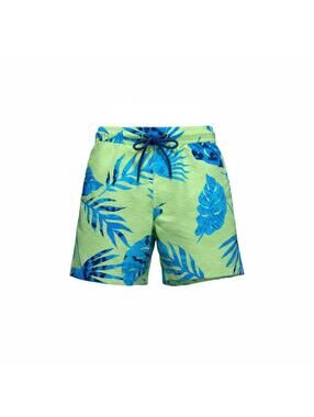 Sōl Borne Boys Neon Tropical Palm Leaf Swim Trunks - Size L (10/12)